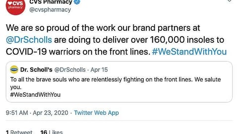 CVS Dr. Scholl's #WeStandWithYou Twitter Update