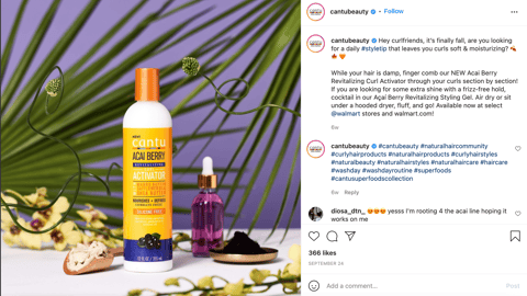 Cantu Walmart 'Hey Curlfriends' Instagram Update