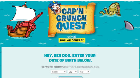 Cap'n Crunch Dollar General 'Cap'n Crunch Quest' Promotion