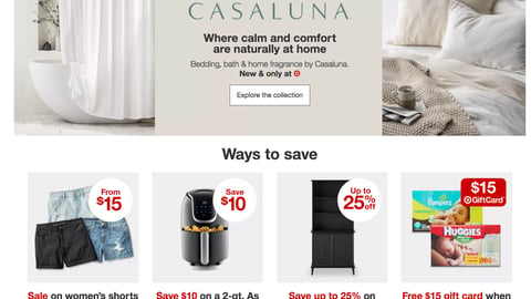 Target Casaluna 'Naturally at Home' Leaderboard Ad