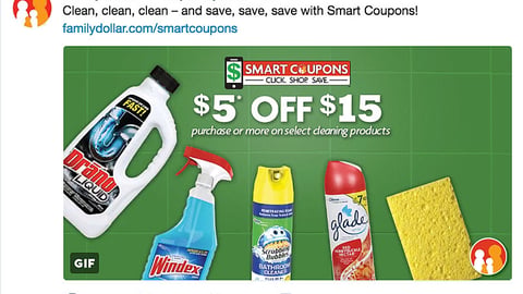 Family Dollar SC Johnson 'Clean, Clean, Clean' Twitter Update