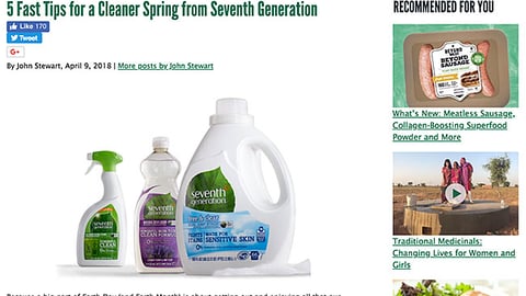 Whole Foods Seventh Generation '5 Fast Tips' Blog Post
