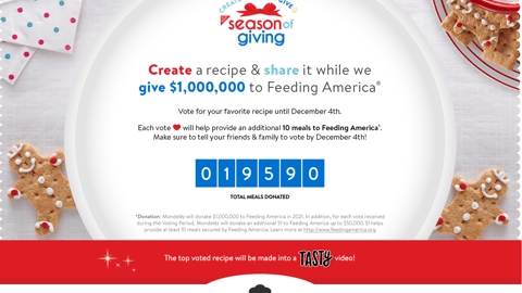 Walmart Mondelez 'Create. Share. Give' Landing Page