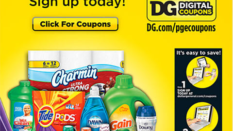 P&G Dollar General '$1 Off Coupons' Email
