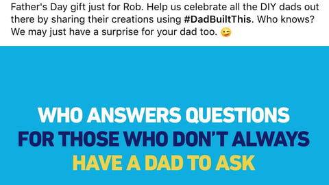 Lowe's #DadBuiltThis Facebook Update