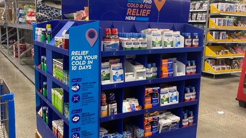Walmart 'Find Cold & Flu Relief Here' 4-Way Pallet Display