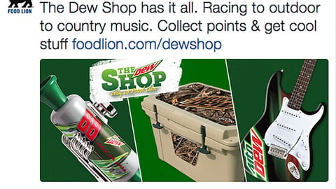 Food Lion Mountain Dew 'The Dew Shop' Twitter Update