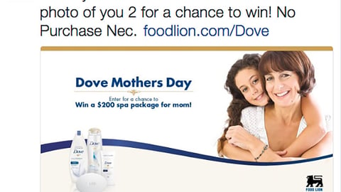 Food Lion Dove 'Show Your Love' Twitter Update