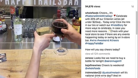 Whole Foods 'Cheers' Instagram Update