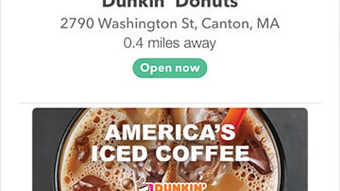 Dunkin' Donuts Waze 'Order Ahead' Feature