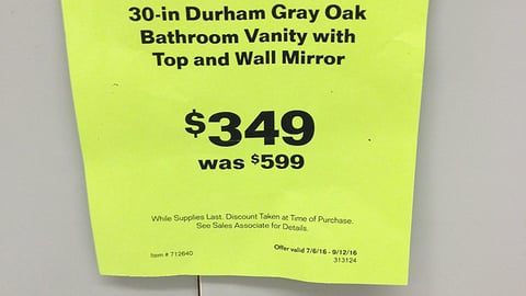 Lowe's 'Special Value' Sign