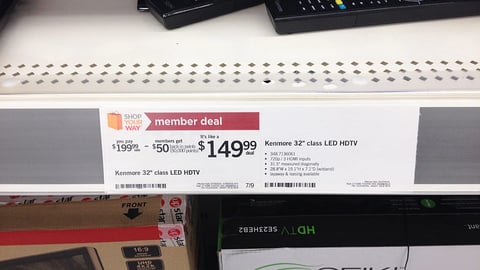 Kmart Shop Your Way 'Member Deal' Price Label