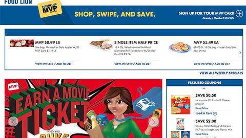 Food Lion 'Earn a Movie' Carousel Ad