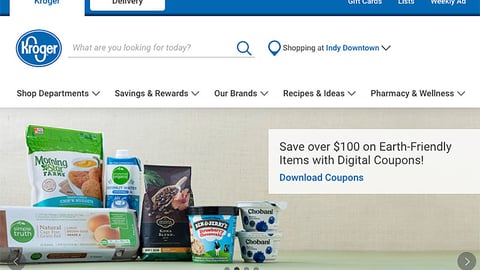 Kroger 'Earth-Friendly Items' Carousel Ad