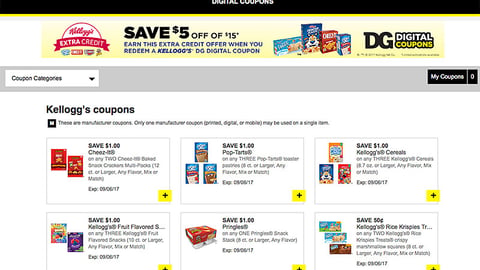 Dollar General Kellogg 'Extra Credit' Web Page