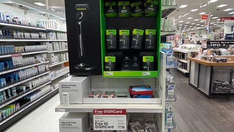 Gillette 'A Shave As Quick & Easy' Endcap