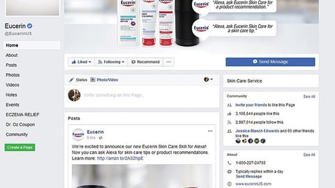 Eucerin 'Just Ask Amazon Alexa' Facebook Cover