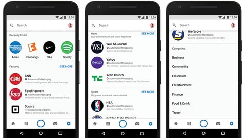 Facebook Messenger Searchable Tab