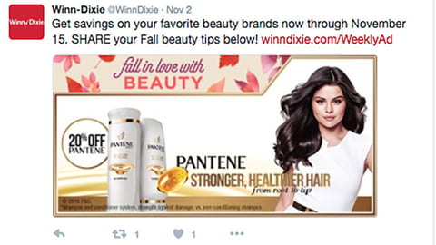 Winn-Dixie Pantene 'Your Favorite Beauty Brands' Twitter Update