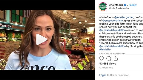 Whole Foods Once Upon a Farm 'Farm-Fresh Food' Instagram Update