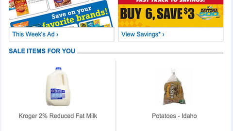 Kroger 'Fast Track to Savings' Email Ad