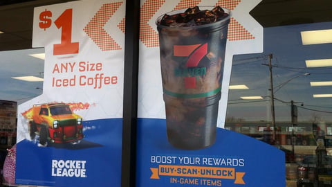 7-Eleven Rocket League 'Boost Your Rewards' Window Cling