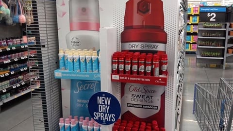 Secret Old Spice '24/7' Walmart Endcap Display