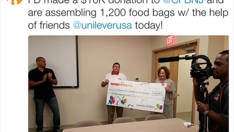 Family Dollar Unilever 'Food Bags' Tweet