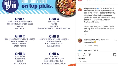 ShopRite 'Fill the Grill' Instagram Update