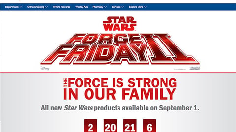 Meijer 'Force Friday II' Web Page