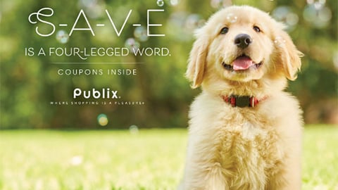 Publix 'Save Is a Four-Legged Word' Coupon Book Cover