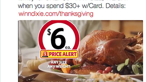 Winn-Dixie 'Frozen Turkey' Twitter Update