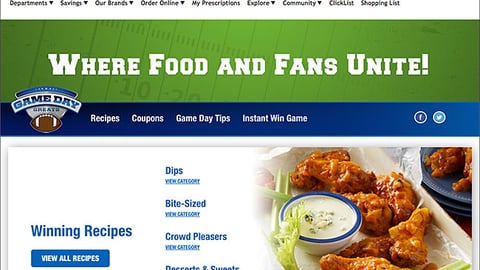 Kroger 'Winning Recipes' Web Page