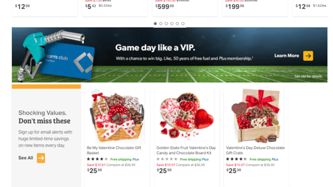 Sam's Club 'Game Day Like a VIP' Banner Ad