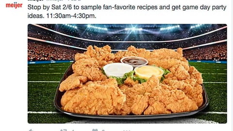 Meijer 'Game Day Party Ideas' Twitter Update