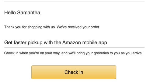 Whole Foods 'Get Faster Pickup' Email