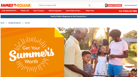 Family Dollar 'Get Your Summer's Worth' Web Page