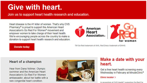 CVS 'Go Red For Women' Promotional Web Page