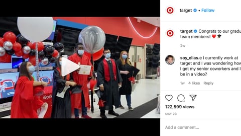 Target 'Graduating Team Members' Instagram Update