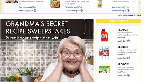 Food Lion 'Grandma's Secret Recipe' Carousel Ad