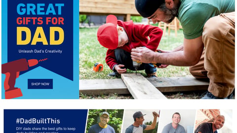 Lowe's 'Great Gifts for Dad' Web Page