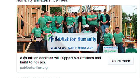 Publix Habitat for Humanity Twitter Update