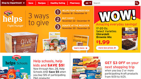 Hannaford '3 Ways To Give' Leaderboard Ad