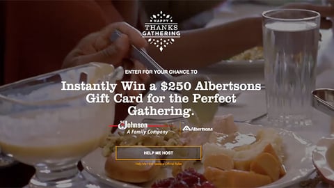 Albertsons SC Johnson 'Happy Thanksgathering' Web Page