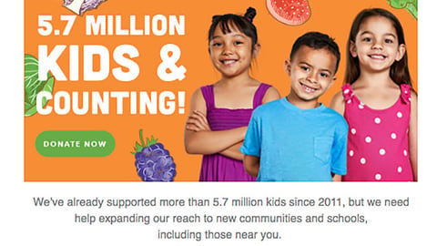 Whole Foods '5.7 Million Kids & Counting' Email