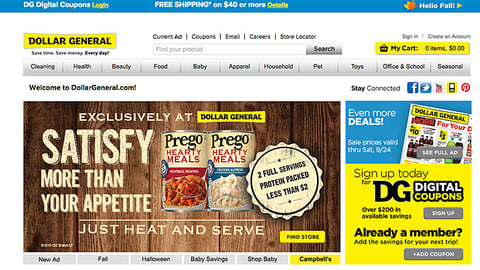 Dollar General Prego Hearty Meals 'Just Heat & Serve' Carousel Ad