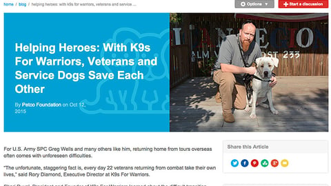 Petco 'Helping Heroes' Blog Post