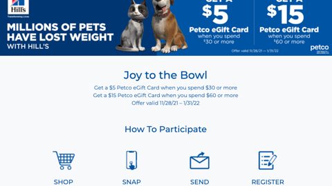 Hill's 'Joy to the Bowl' Offer Page