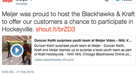 Meijer Kraft 'Hockeyville' Twitter Update