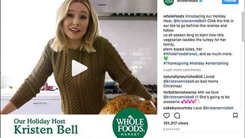 Whole Foods 'Introducing Our Holiday Host' Instagram Update